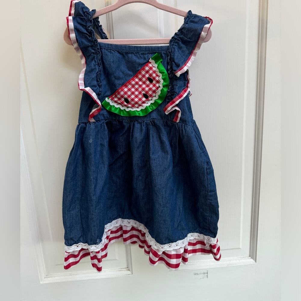 Denim Watermelon Kids Casual Dress
